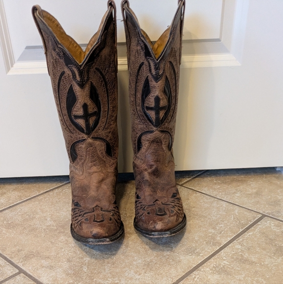 J.B. Dillon Brown Western Heeled Boots - Picture 4 of 7